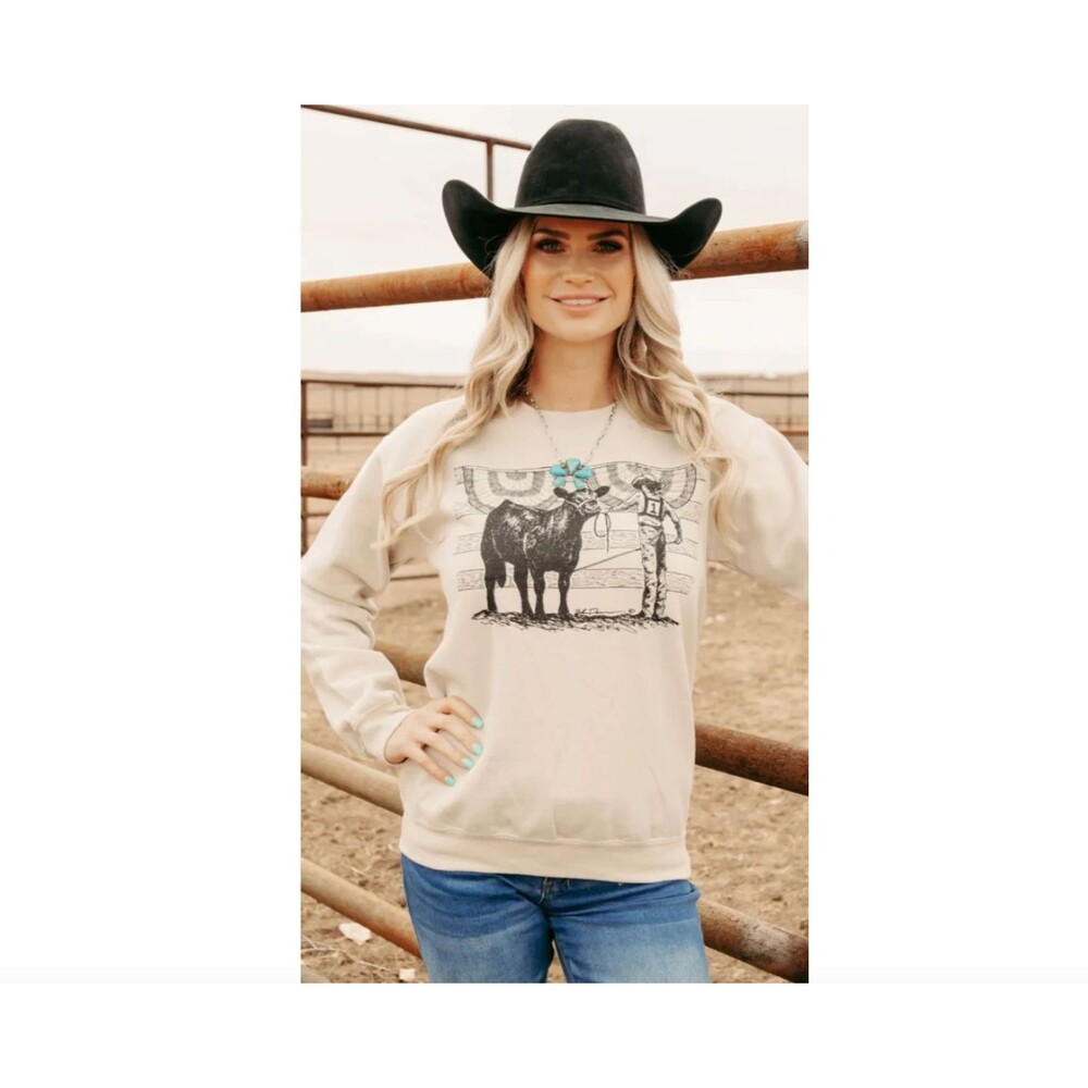 NWT Boutique Western SweatShirt Crew Showman Cattle Drive 3x plus